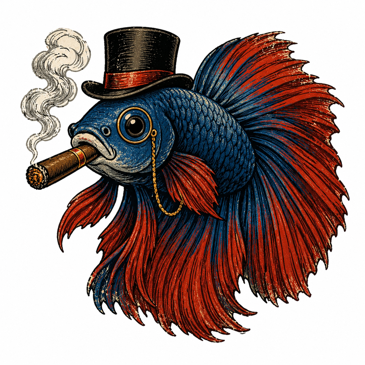 Gentleman Betta Sticker - Drift ( 3" X 3" )