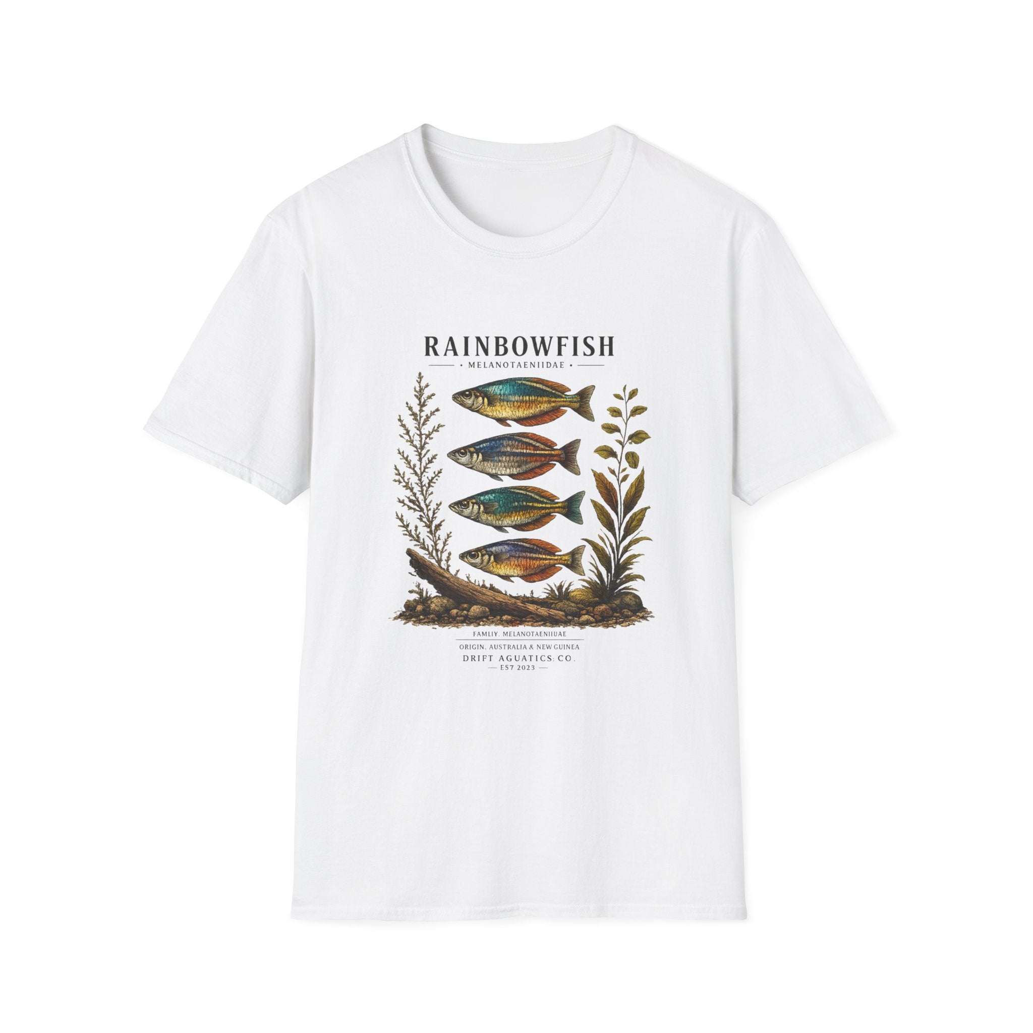 Rainbowfish Shirt – Vintage Aquarium Fish Tee – Natural History Aquascape Graphic T-Shirt