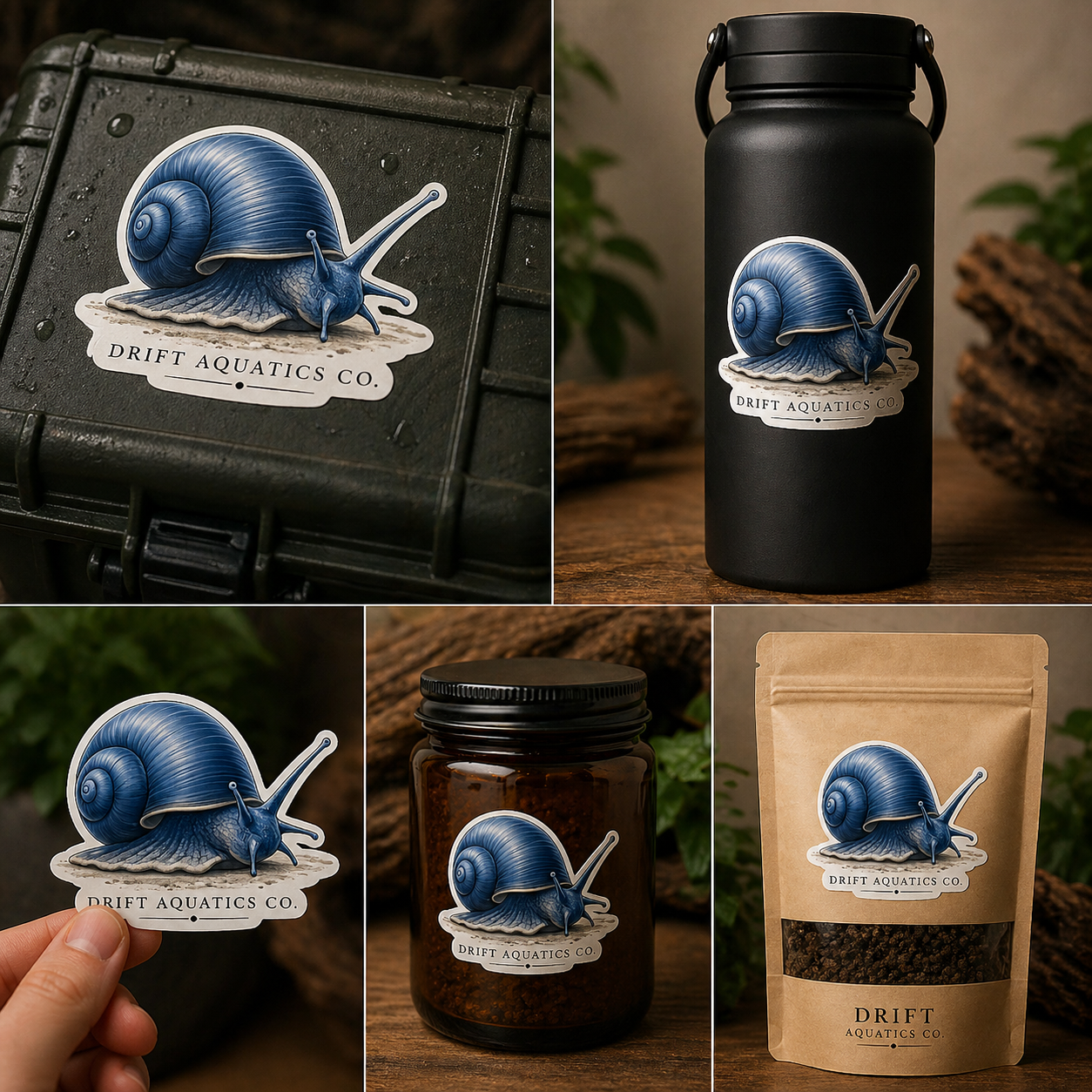 Blue Mystery Snail Stcker - Drift ( 3 X 2 )