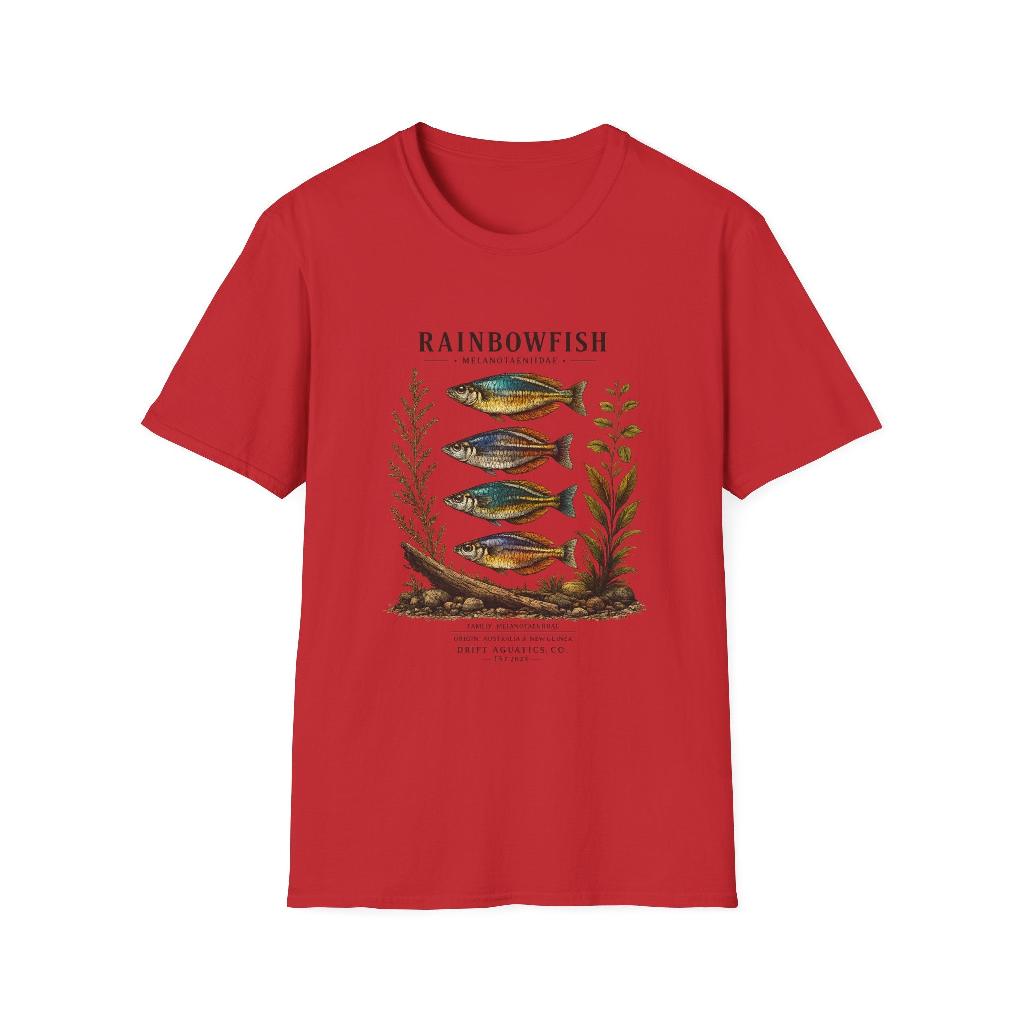 Rainbowfish Shirt – Vintage Aquarium Fish Tee – Natural History Aquascape Graphic T-Shirt