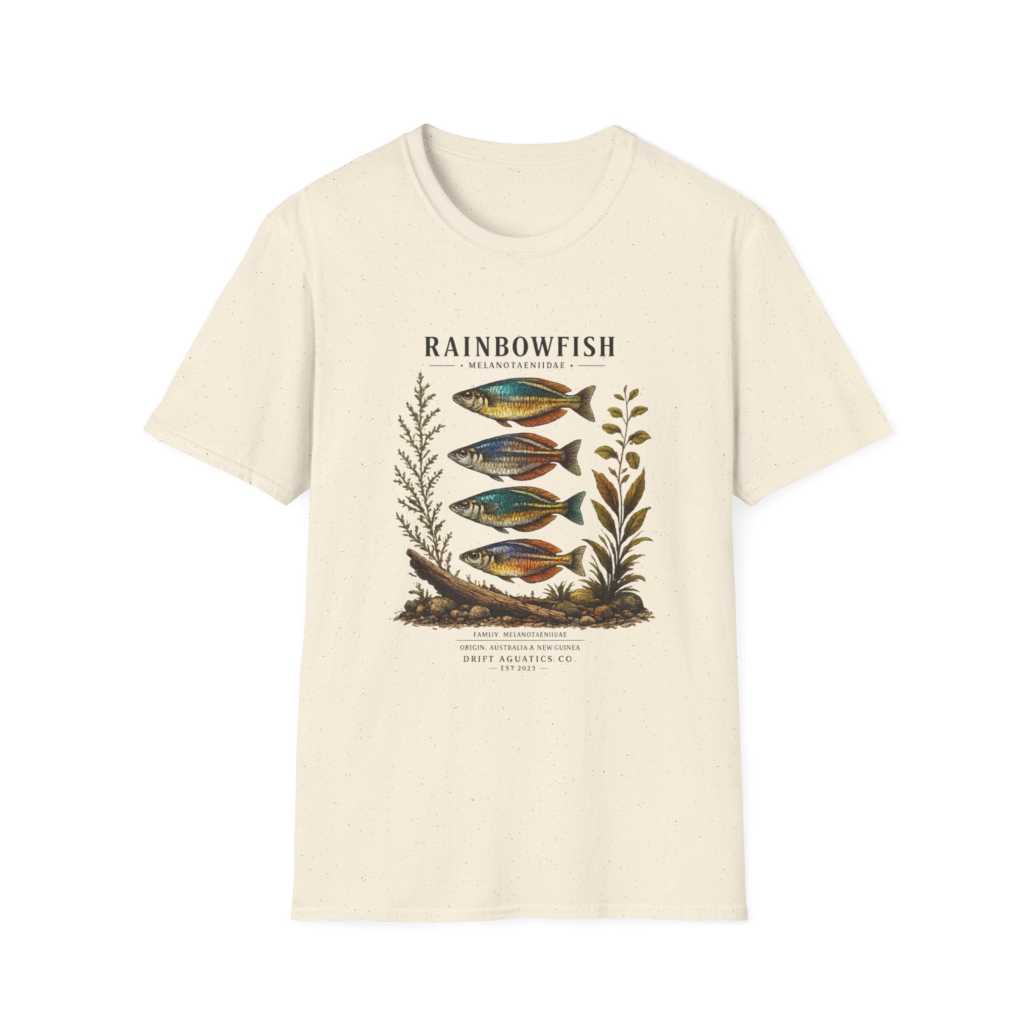 Rainbowfish Shirt – Vintage Aquarium Fish Tee – Natural History Aquascape Graphic T-Shirt