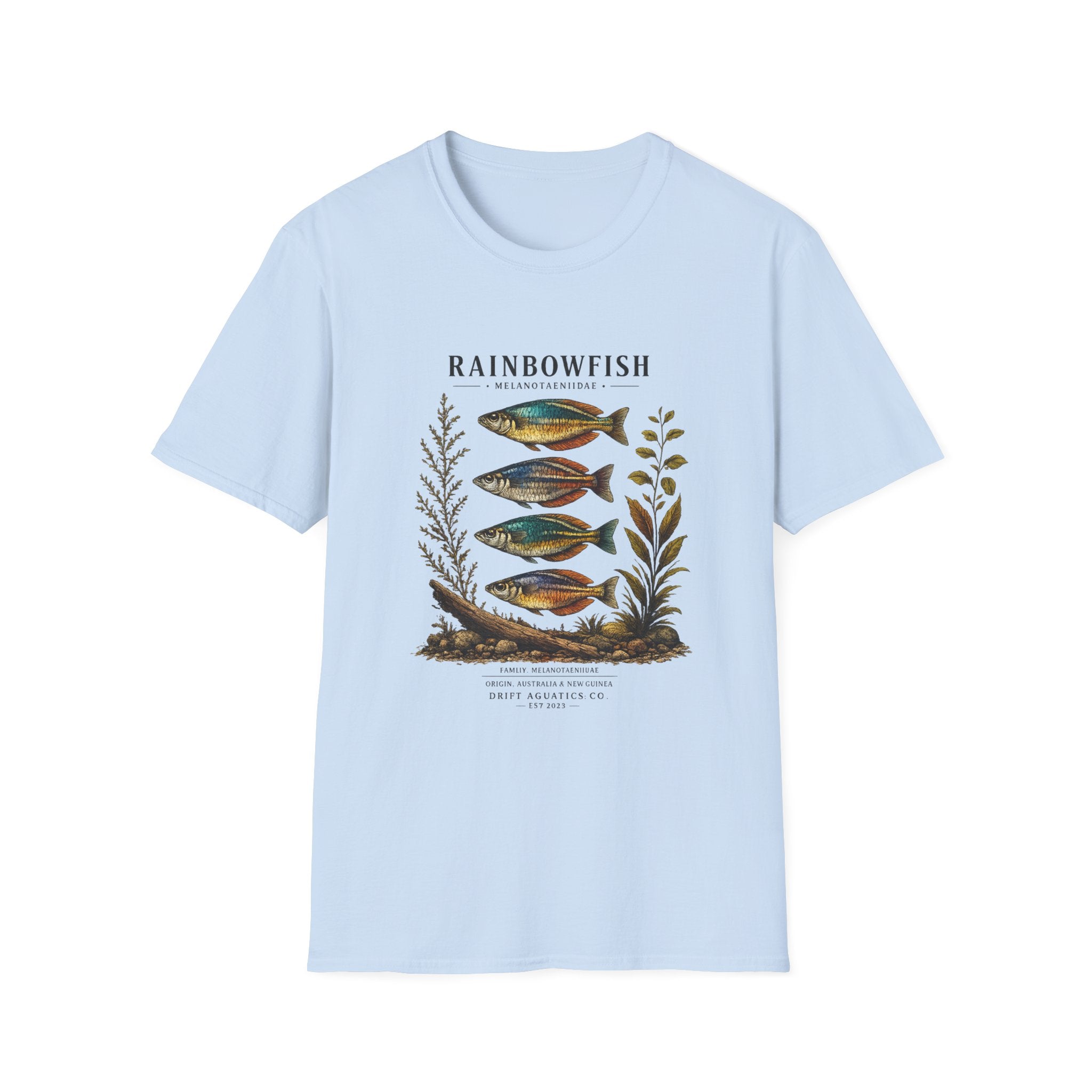 Rainbowfish Shirt – Vintage Aquarium Fish Tee – Natural History Aquascape Graphic T-Shirt