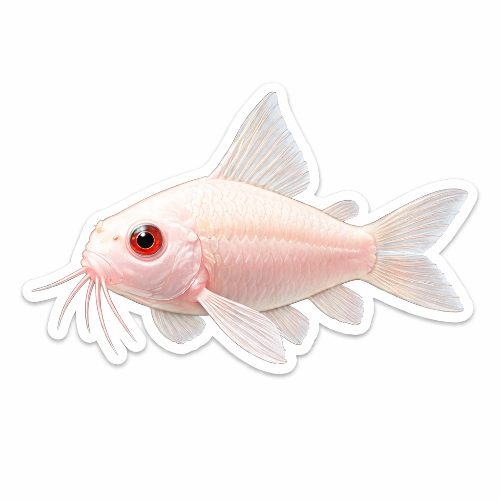 Albino Corydoras Sticker - Drift ( 3" X 2" )